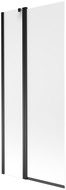 Mexen Flip 2-panel bathtub screen 80 x 150 cm, frosted, black - 894-080-101-70-30
