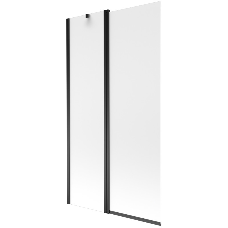 Mexen Flip 2-panel bathtub screen 100 x 150 cm, frost, black - 894-100-101-70-30