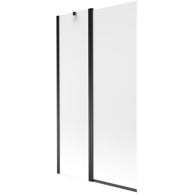 Mexen Flip Badewannenfaltwand 2-teilig 100 x 150 cm, Frost, Schwarz - 894-100-101-70-30