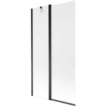 Mexen Flip Badewannenfaltwand 2-teilig 100 x 150 cm, Frost, Schwarz - 894-100-101-70-30
