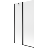 Mexen Flip 2-panel bathtub screen 100 x 150 cm, frost, black - 894-100-101-70-30