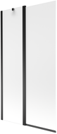 Mexen Flip 2-panel bath screen 100 x 150 cm, frosted, black - 894-100-101-70-30