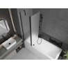 Mexen Flip 2-panel bathtub screen 100 x 150 cm, frost, black - 894-100-101-70-30