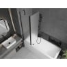 Mexen Flip Badewannenfaltwand 2-teilig 100 x 150 cm, Frost, Schwarz - 894-100-101-70-30