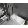 Mexen Flip 2-panel bathtub screen 100 x 150 cm, frost, black - 894-100-101-70-30