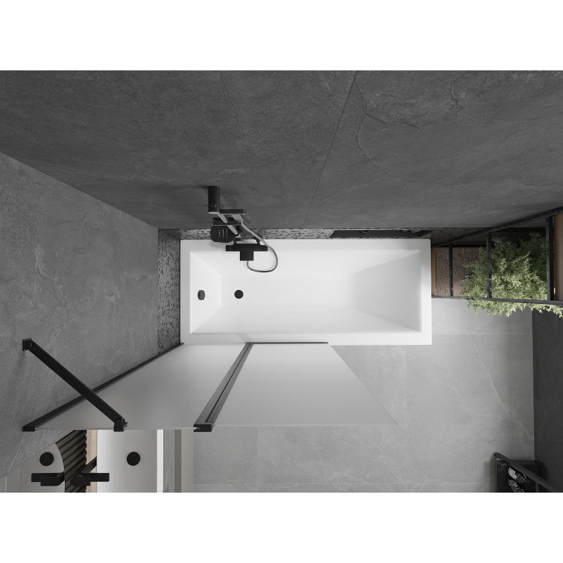 Mexen Flip 2-panelu vannas ekrāns 100 x 150 cm, matēts, melns - 894-100-101-70-30