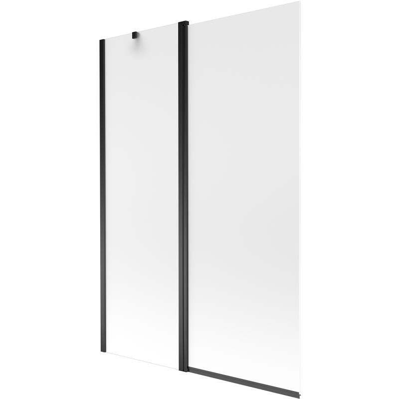 Mexen Flip 1-wing bathtub screen 120 x 150 cm, Frosted, Black - 894-120-101-70-30