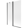 Mexen Flip 1-wing bathtub screen 120 x 150 cm, Frosted, Black - 894-120-101-70-30