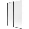 Mexen Flip Badewannenabtrennung 2-flügelig 120 x 150 cm, satiniert, schwarz - 894-120-101-70-30