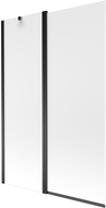 Mexen Flip badwand scherm 2-delig 120 x 150 cm, mat, zwart - 894-120-101-70-30