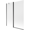 Mexen Flip parawan nawannowy 2-skrzydłowy 140 x 150 cm, szron, czarny - 894-140-101-70-30