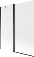 Mexen Flip Badewannenfaltwand 2-flügelig 140 x 150 cm, Milchglas, schwarz - 894-140-101-70-30