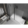 Mexen Flip mampara de bañera de 2 paneles 140 x 150 cm, escarcha, negro - 894-140-101-70-30
