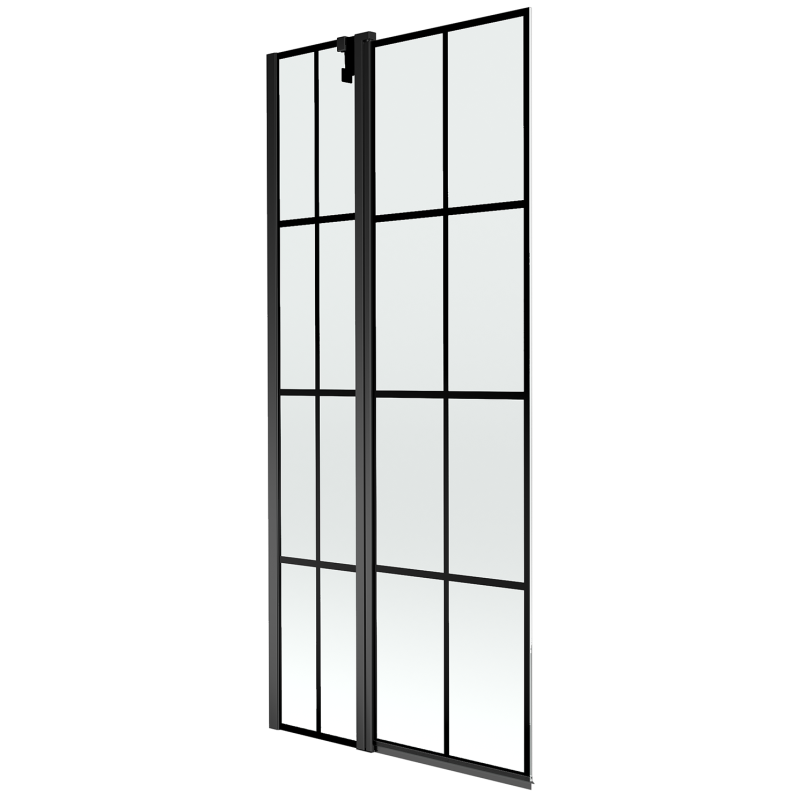 Mexen Flip Duschwand 2-flügelig 80 x 150 cm, schwarzes Gitter, schwarz - 894-080-101-70-77