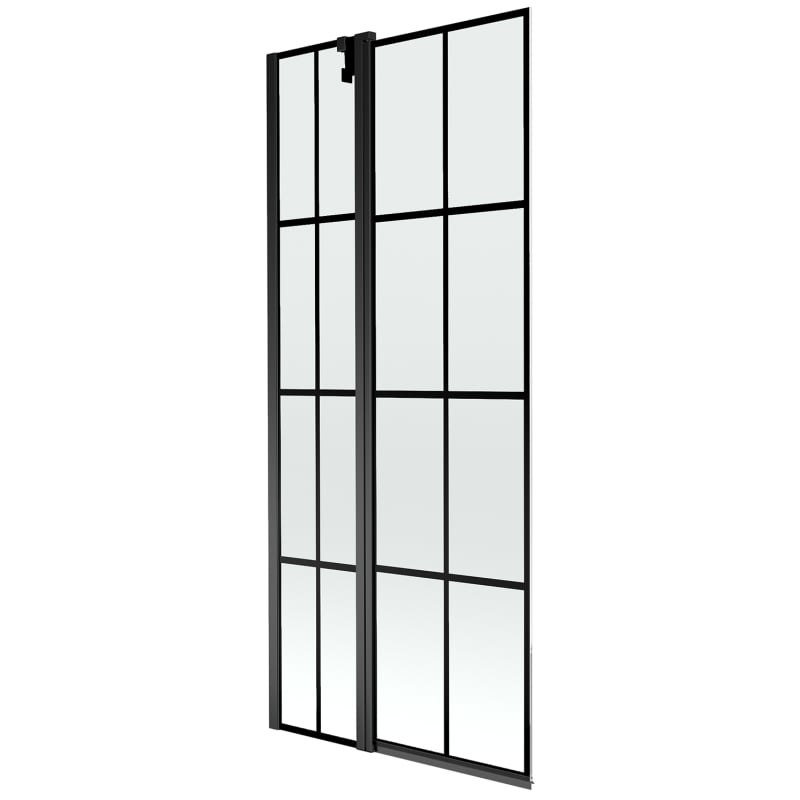 Mexen Flip dvokrilni paravan za kadu 80 x 150 cm, crna rešetka, crni - 894-080-101-70-77