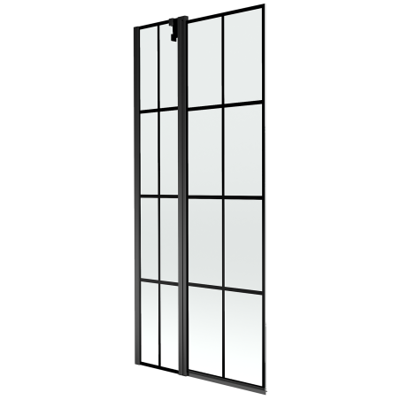 Mexen Flip dvokrilni paravan za kadu 80 x 150 cm, crna rešetka, crni - 894-080-101-70-77