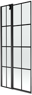 Mexen Flip 2-osaline vannisirm, 80 x 150 cm, must ruudustik, must - 894-080-101-70-77
