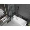 Mexen Flip 2-osaline vannisirm, 80 x 150 cm, must ruudustik, must - 894-080-101-70-77