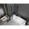 Mexen Flip dvokrilni paravan za kadu 80 x 150 cm, crna rešetka, crni - 894-080-101-70-77