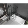 Mexen Flip dvokrilni paravan za kadu 80 x 150 cm, crna rešetka, crni - 894-080-101-70-77