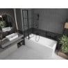 Mexen Flip dvokrilni paravan za kadu 80 x 150 cm, crna rešetka, crni - 894-080-101-70-77