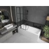 Mexen Flip dvokrilni paravan za kadu 80 x 150 cm, crna rešetka, crni - 894-080-101-70-77