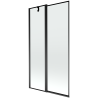 Mexen Flip divkāršu vannas ekrāns 100 x 150 cm, melns rāmis, melns - 894-100-101-70-70