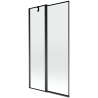 Mexen Flip Duschabtrennung 2-flügelig 100 x 150 cm, schwarzer Rahmen, schwarz - 894-100-101-70-70