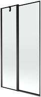 Mexen Flip 2-osaline vannitoa vahesein 100 x 150 cm, must raam, must - 894-100-101-70-70