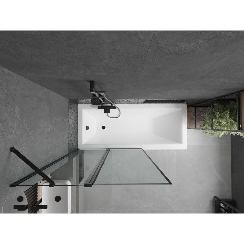 Mexen Flip duschvägg 2-panel 100 x 150 cm, svart ram, svart - 894-100-101-70-70