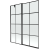 Mexen Flip Badewannenfaltwand 2-flügelig 140 x 150 cm, schwarzes Gitter, schwarz - 894-140-101-70-77