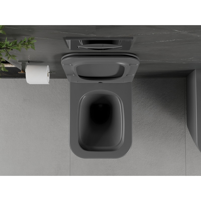 Mexen Madox miska wc Rimless z deską wolnoopadającą slim, duroplast, szara ciemna mat - 30154061