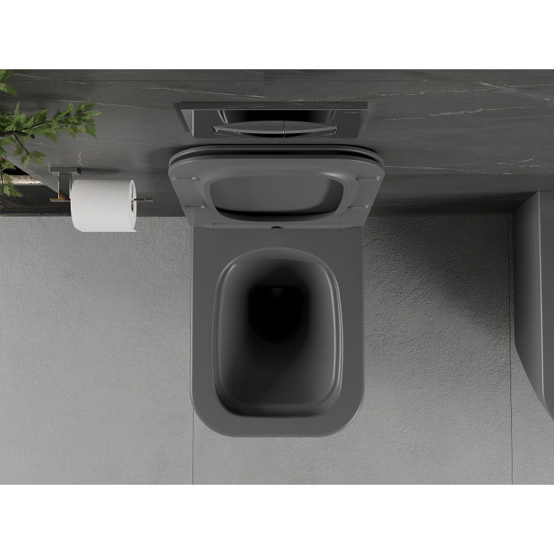 Mexen Madox wc-kom Rimless met soft-close slim zitting, duroplast, donkergrijs mat - 30154061