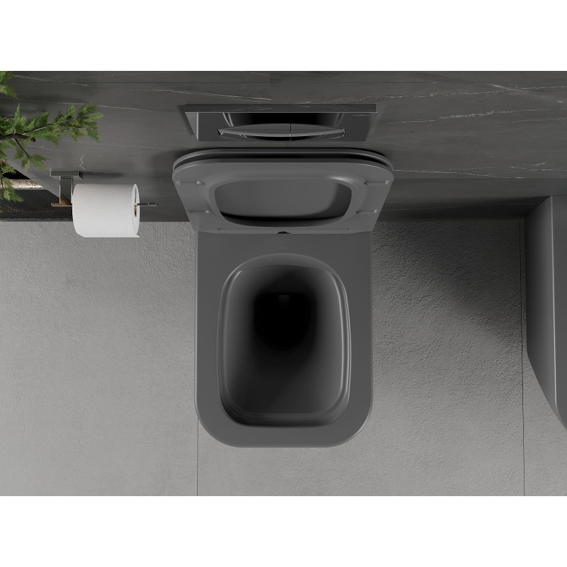 Mexen Madox wc-pot Rimless met slanke softclose zitting, duroplast, donkergrijs mat - 30154061