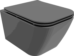 Mexen Madox Rimless WC-skål med mjukstängande slim sits, duroplast, mörkgrå matt - 30154061