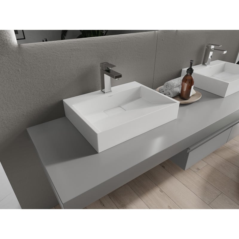 Mexen Ava lavabo sobre encimera de conglomerado 1/O 50 x 38 cm, blanco - 23015001