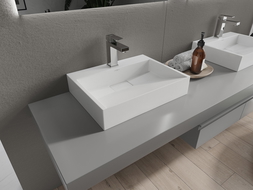 Mexen Ava lavabo de comptoir en conglomérat 1/O 50 x 38 cm, blanc - 23015001