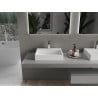Mexen Ava lavabo de comptoir en conglomérat 1/O 50 x 38 cm, blanc - 23015001