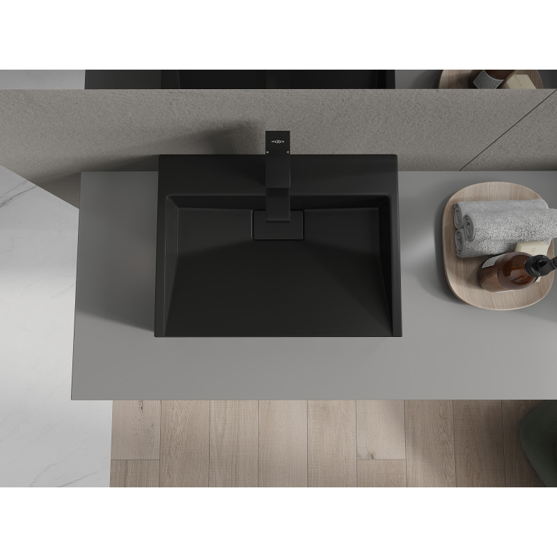 Mexen Ava bovenbouw wasbak van composiet 1/O 50 x 38 cm, zwart - 23015071