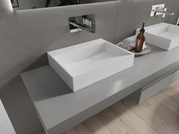 Mexen Ava lavatório de bancada de conglomerado B/O 50 x 38 cm, branco - 23015000