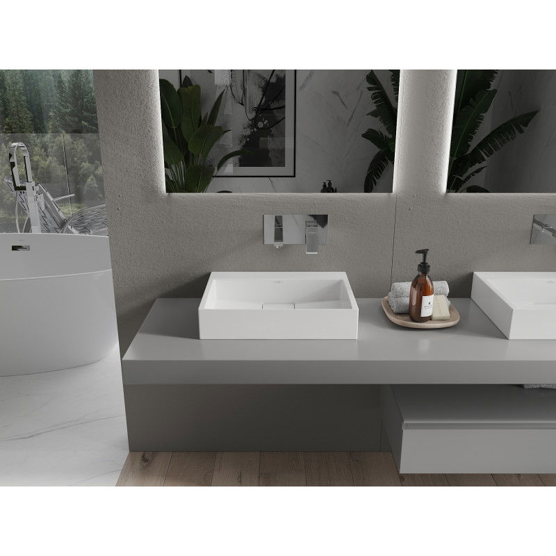 Mexen Ava countertop basin made of conglomerate B/O 50 x 38 cm, white - 23015000