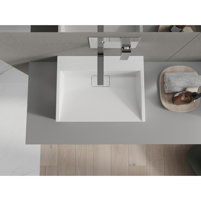 Mexen Ava lavabo de superficie de conglomerado B/O 50 x 38 cm, blanco - 23015000