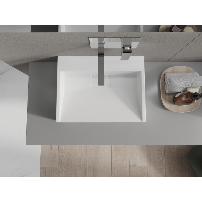 Mexen Ava umywalka nablatowa z konglomeratu B/O 50 x 38 cm, biała - 23015000