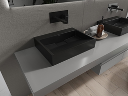 Mexen Ava lavabo à poser en conglomérat B/O 50 x 38 cm, noir - 23015070