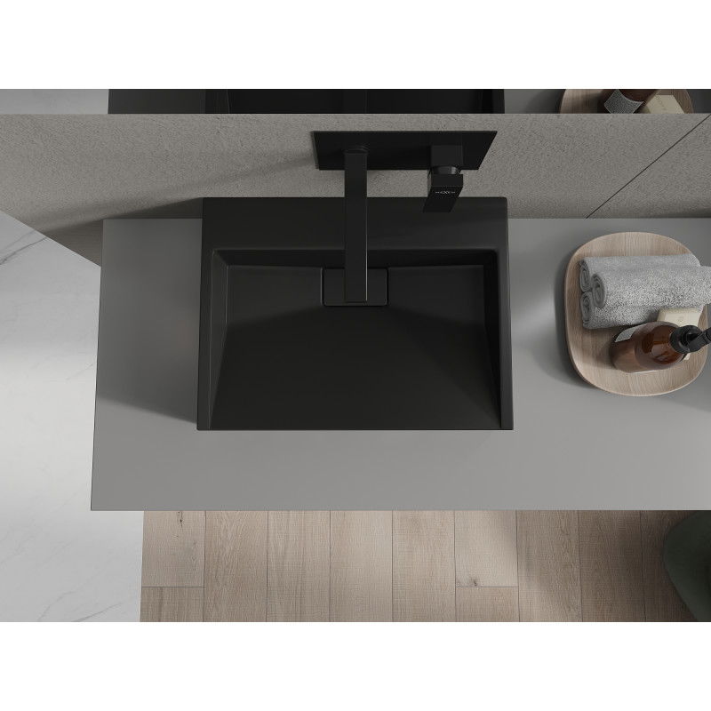 Mexen Ava bänkmonterad handfat i konglomerat B/O 50 x 38 cm, svart - 23015070