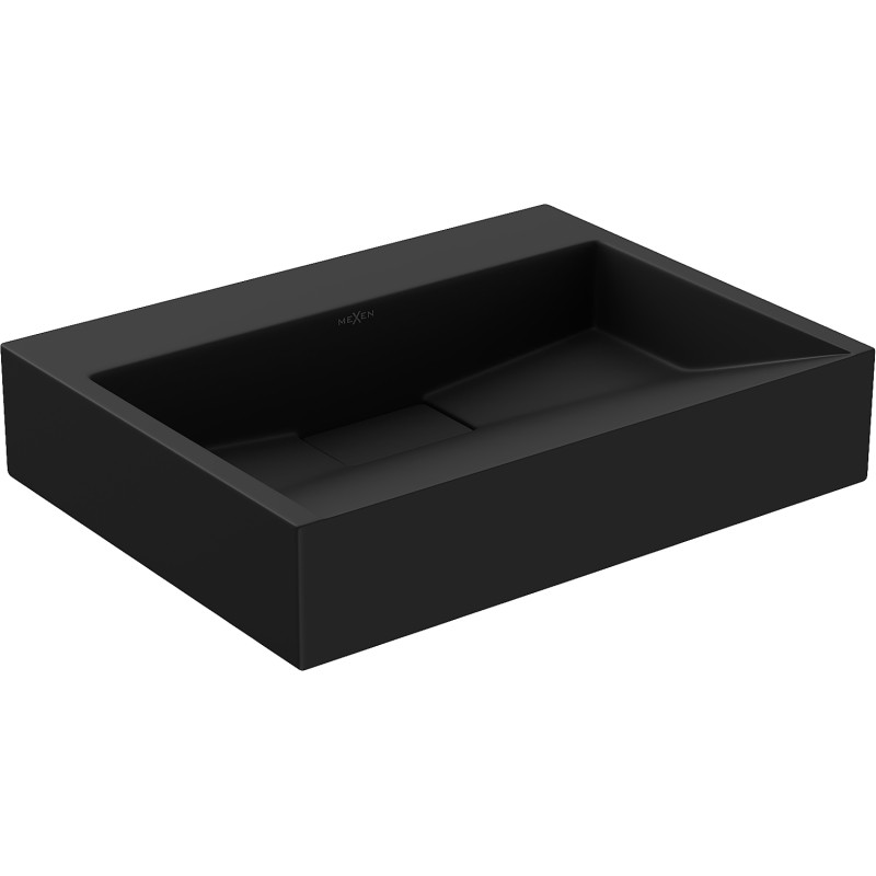 Mexen Ava opbouwwastafel van composiet B/O 50 x 38 cm, zwart - 23015070