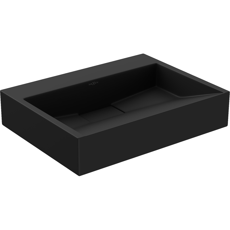 Mexen Ava opzetwastafel van composiet B/O 50 x 38 cm, zwart - 23015070