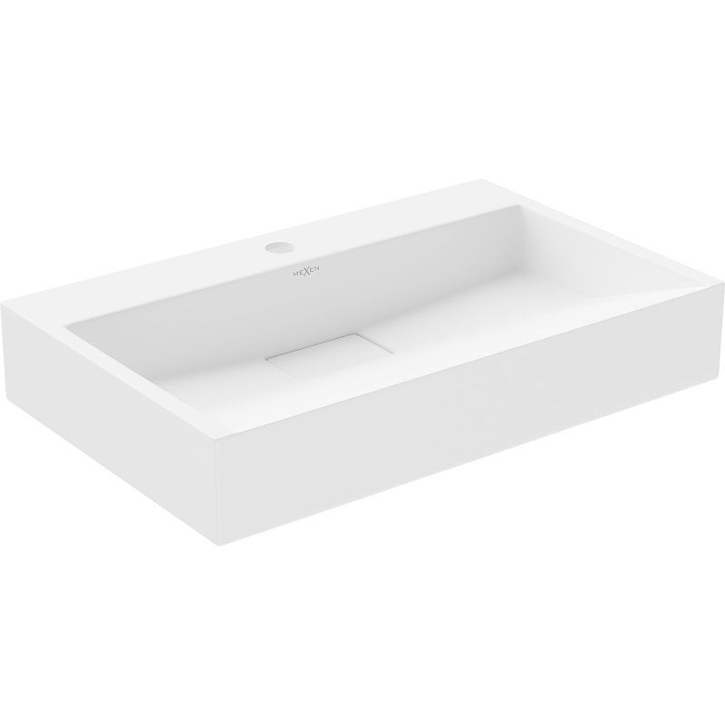 Mexen Ava lavabo de comptoir en conglomérat 1/O 60 x 38 cm, blanc - 23016001