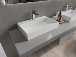 Mexen Ava lavabo de comptoir en conglomérat 1/O 60 x 38 cm, blanc - 23016001