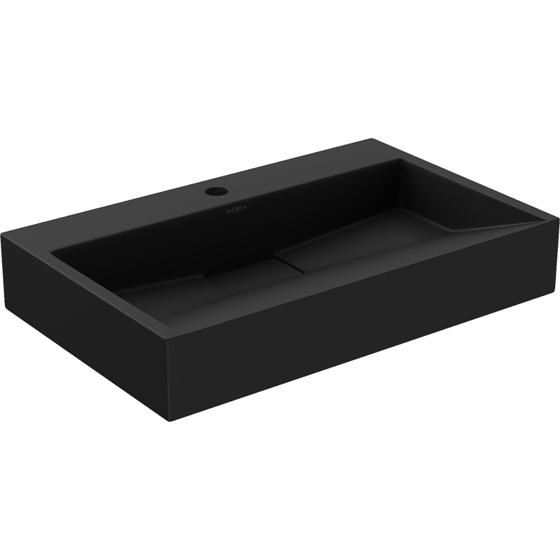 Mexen Ava Aufsatzwaschbecken aus Konglomerat 1/O 60 x 38 cm, schwarz - 23016071